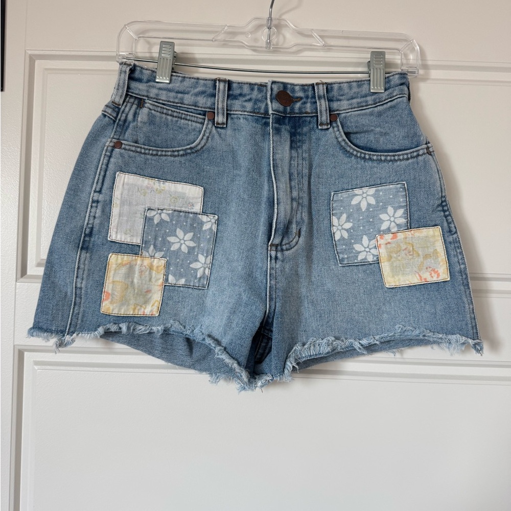 Wrangler Blue Jean Shorts with Patch Details SOLD
